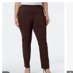 JM Collection for Macy’s Studded Pull on Tummy Control Pants Brown